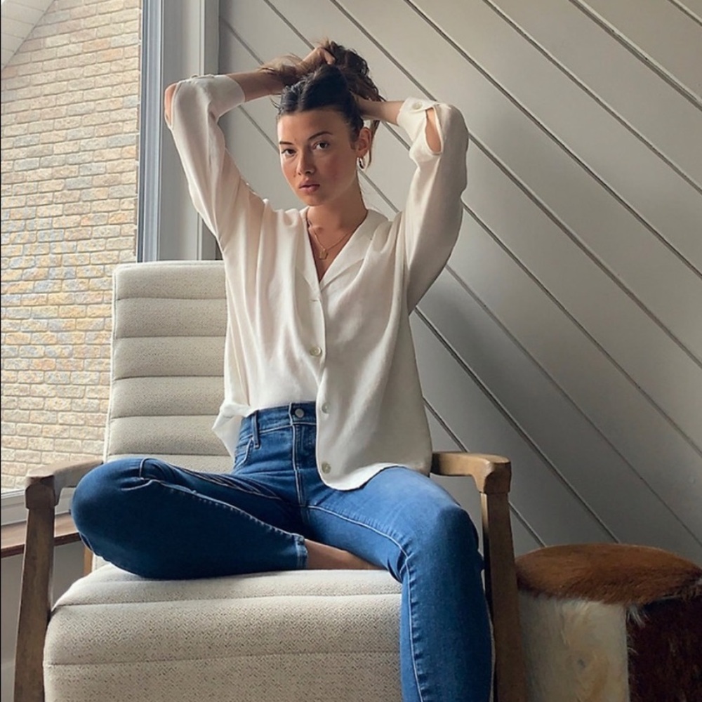 Aritzia Wilfred new flowy linen button up